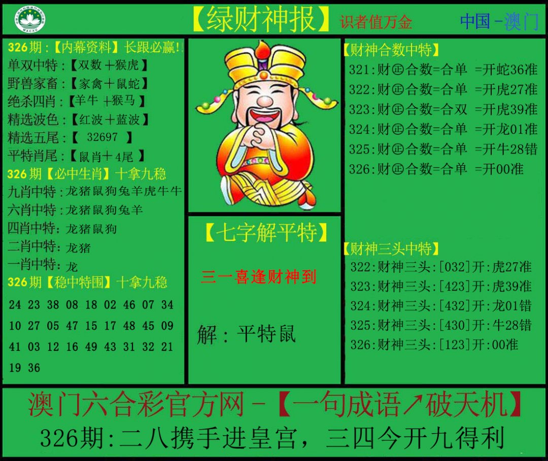 2024326期绿财神