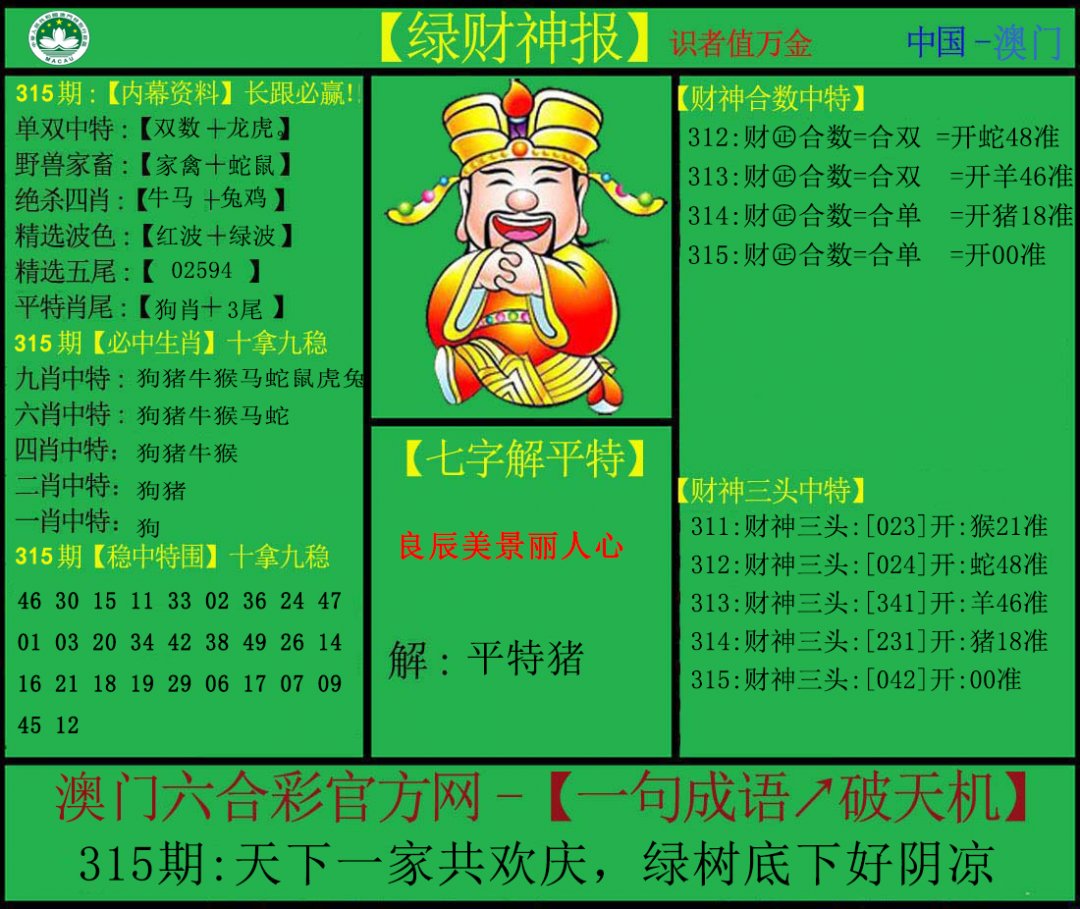 2024315期绿财神