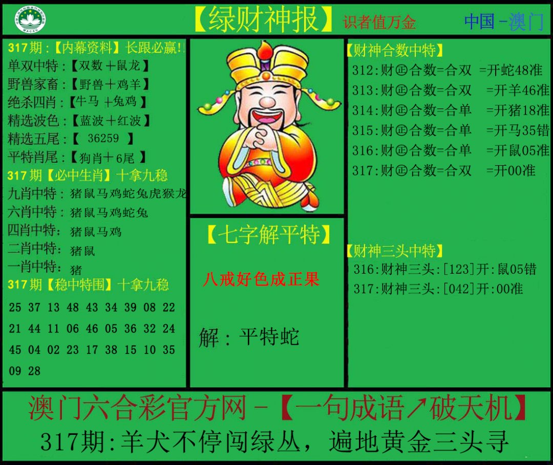 2024317期绿财神