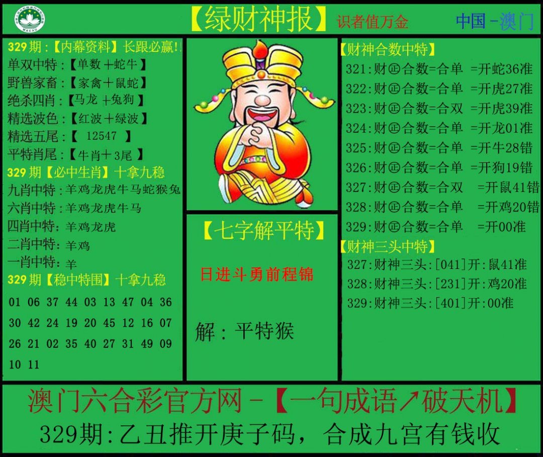 2024329期绿财神
