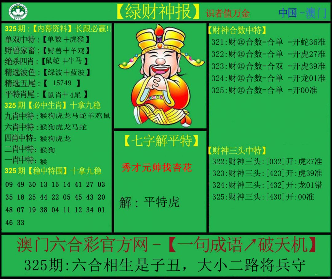2024325期绿财神