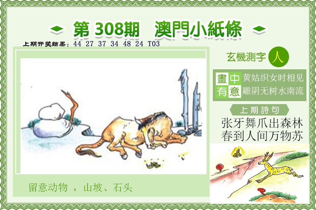 2024308期澳门小纸条