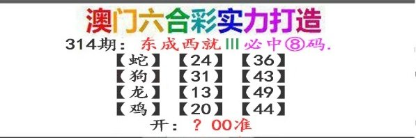 2024314期东成西就