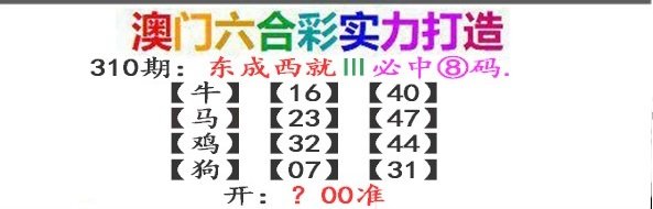 2024310期东成西就