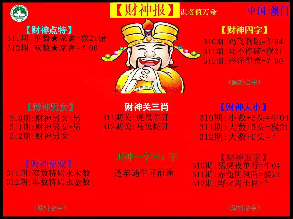 2024312期红财神