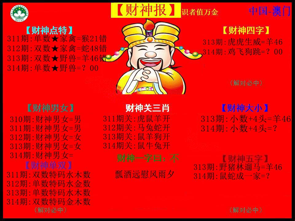 2024314期红财神