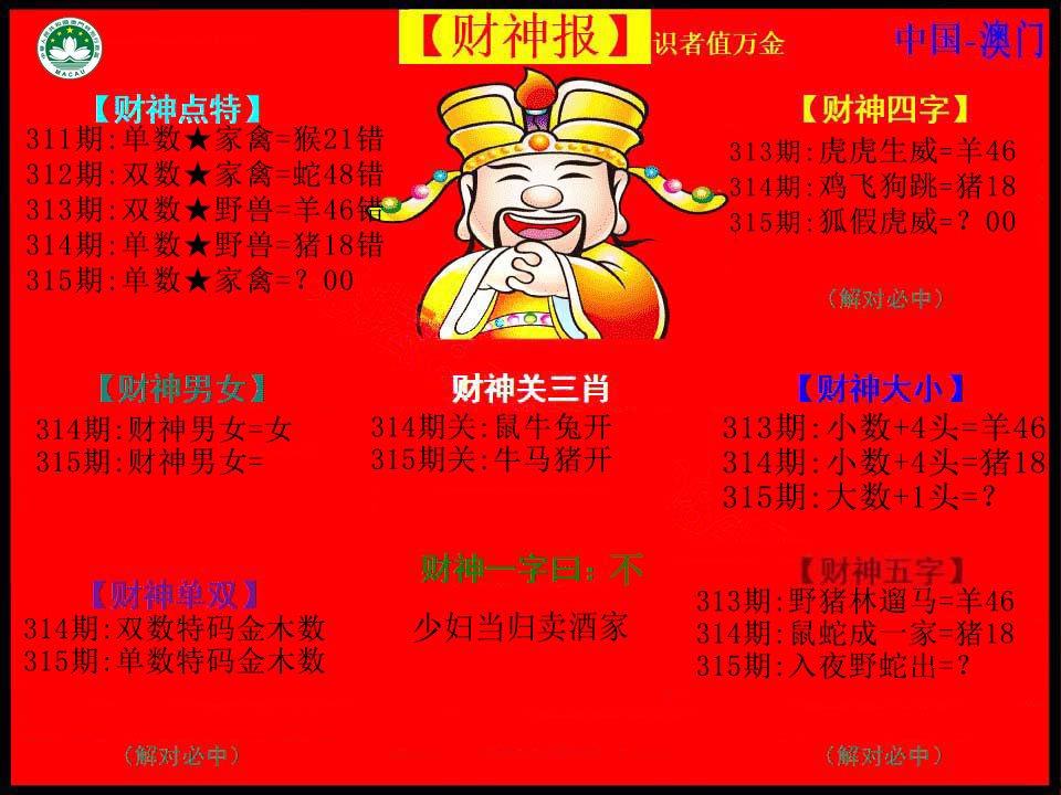 2024315期红财神