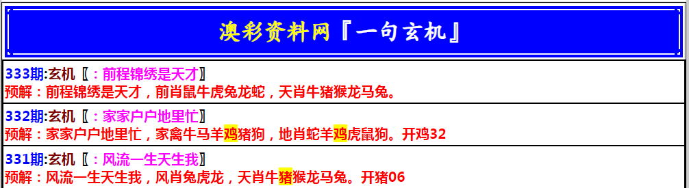 2024333期澳门一句玄机