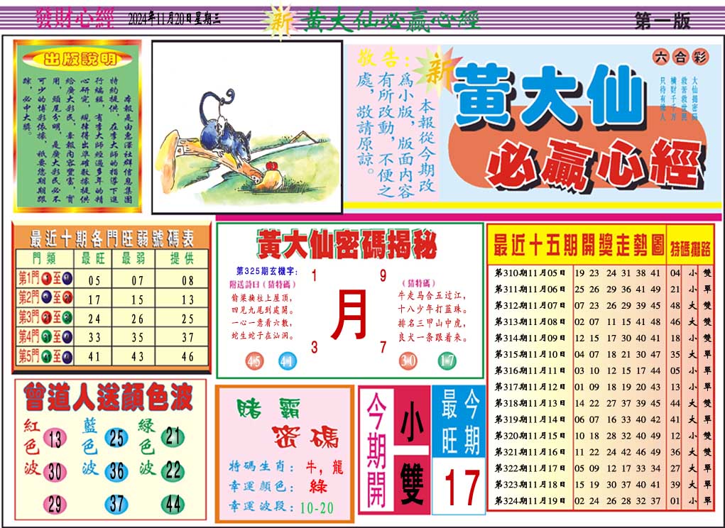 2024325期黄大仙必赢心经A