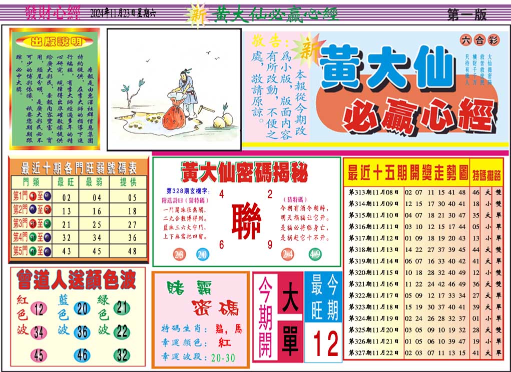 2024328期黄大仙必赢心经A