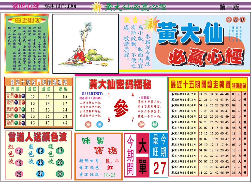 2024322期黄大仙必赢心经A