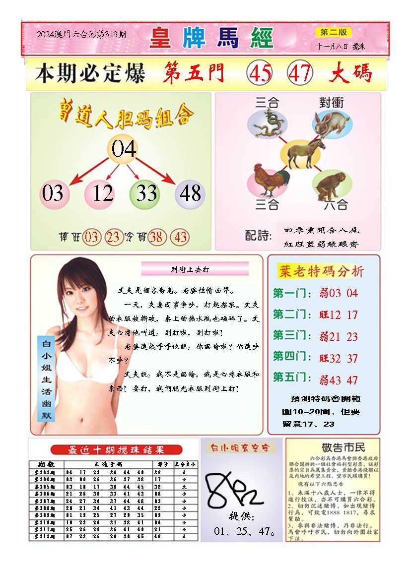 2024313期皇版马经B