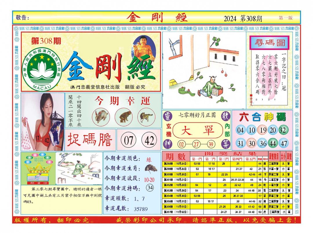 2024308期金刚经A