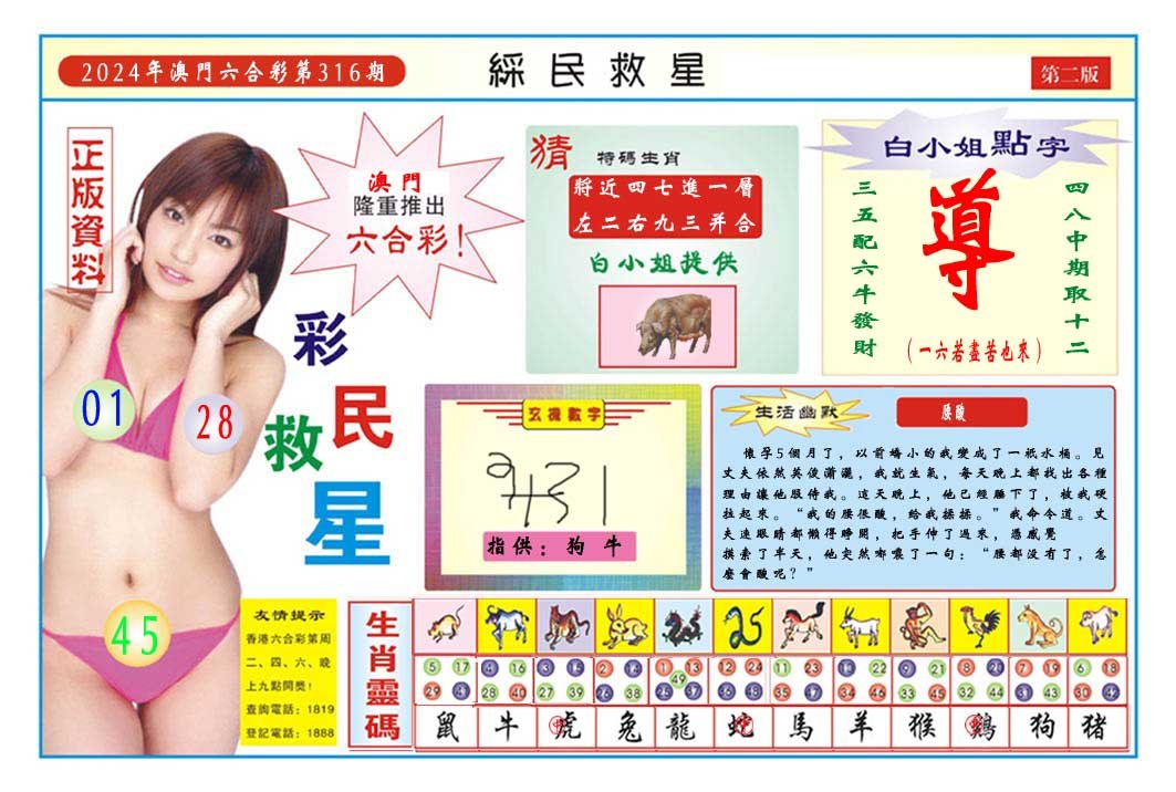 2024316期彩民救星B