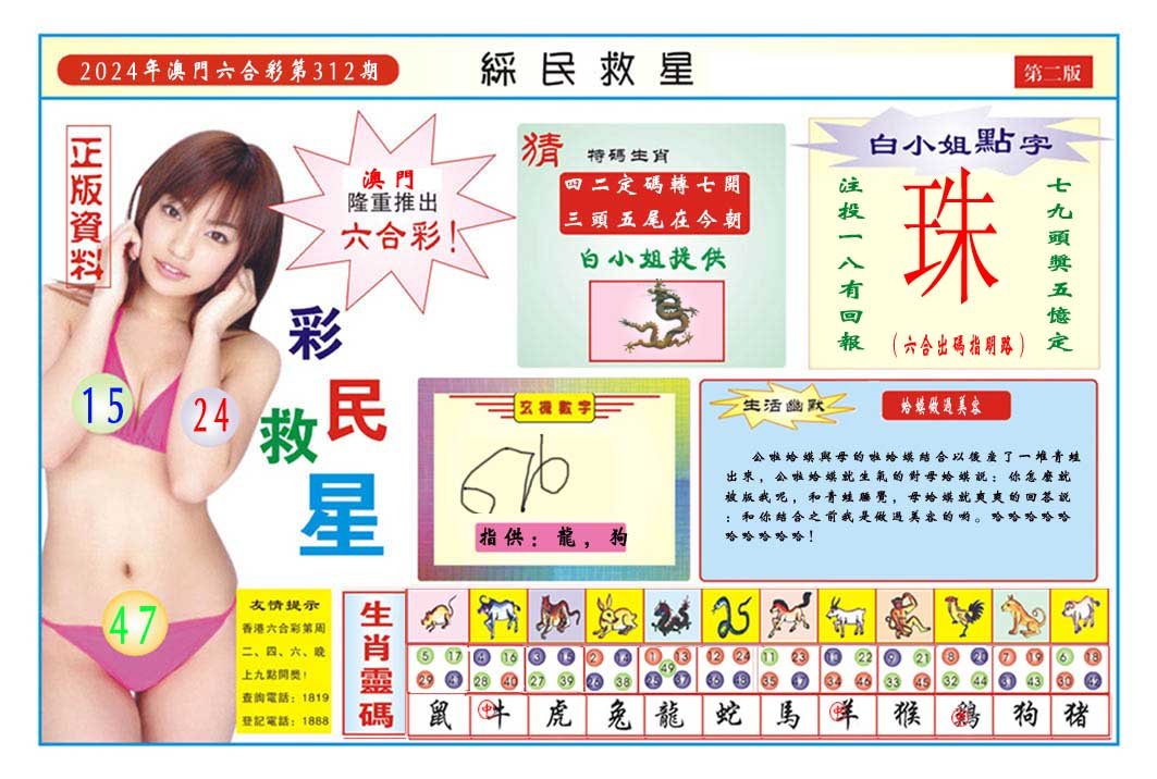 2024312期彩民救星B