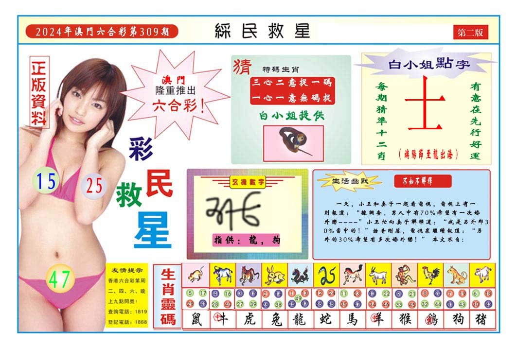 2024309期彩民救星B