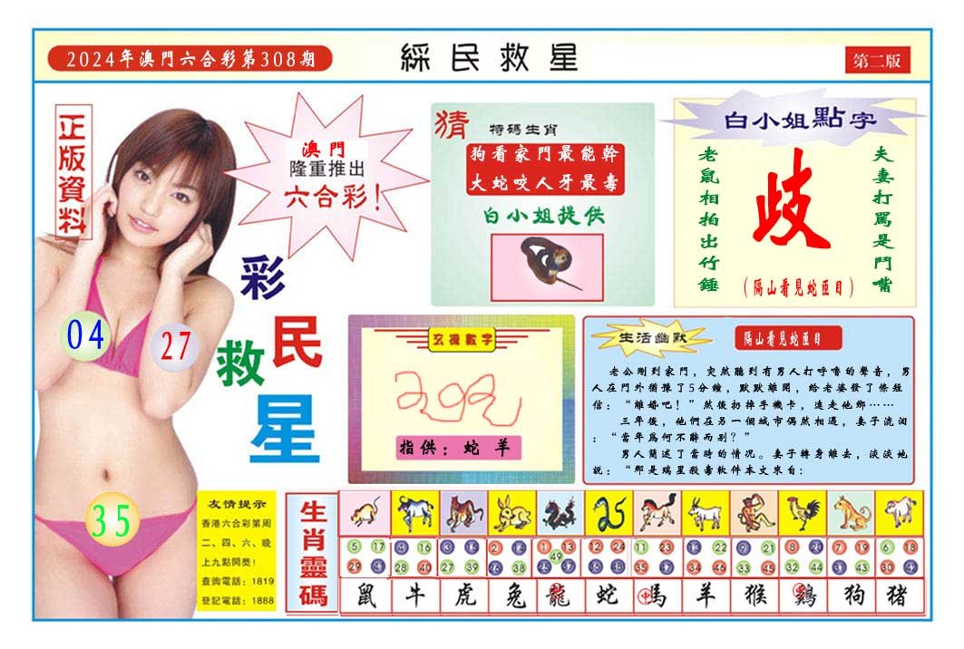 2024308期彩民救星B