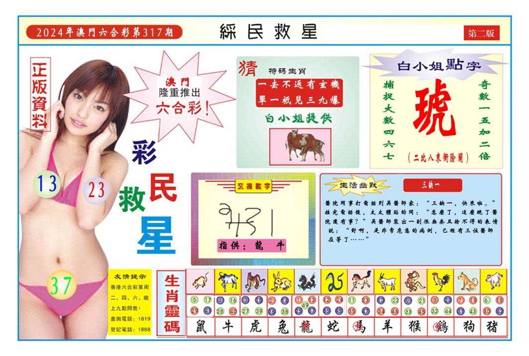 2024317期彩民救星B