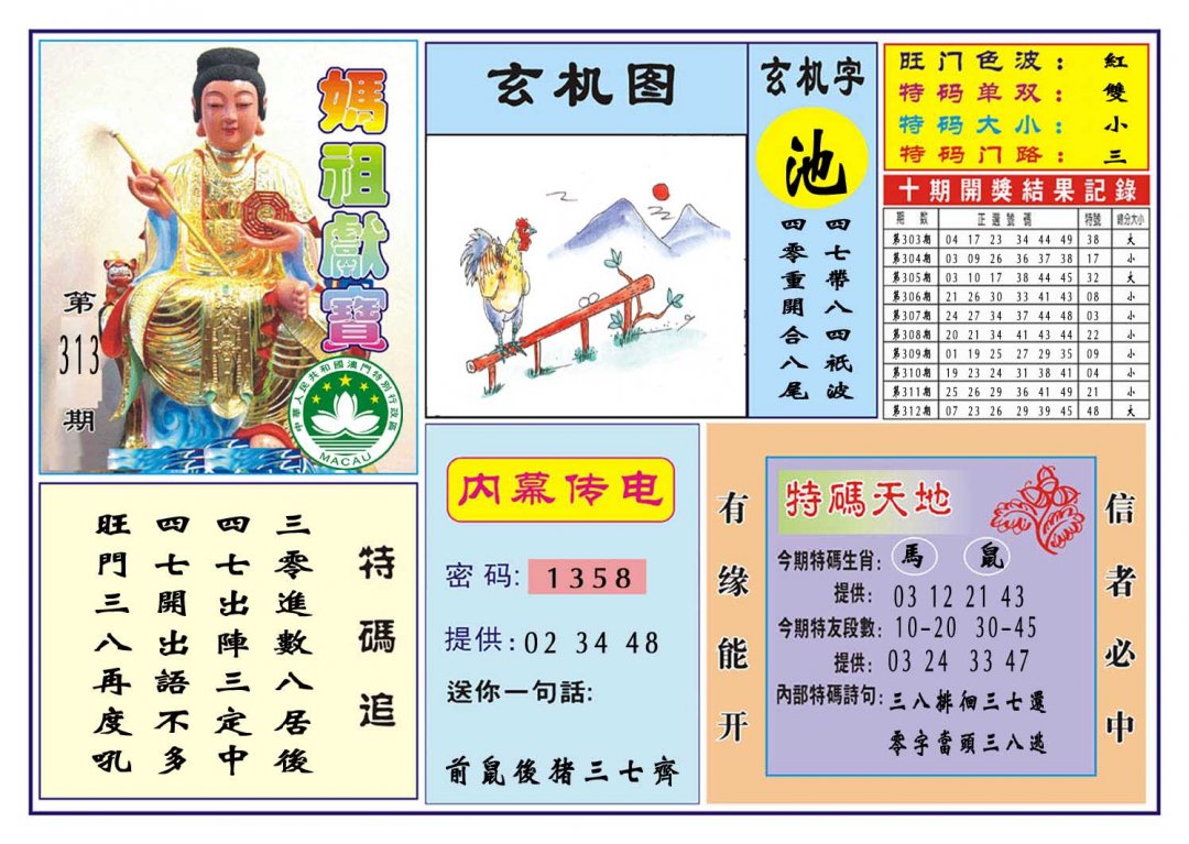 2024313期马祖献宝