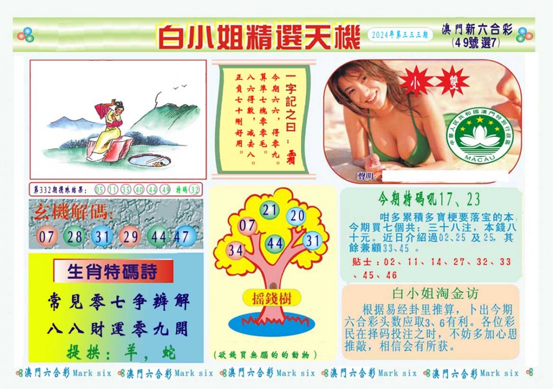 2024333期白小姐精选玄机A