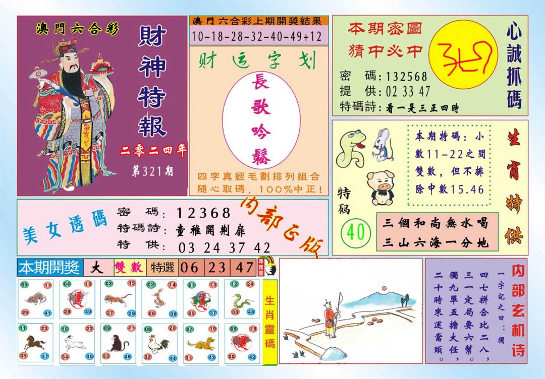 2024321期财神特报