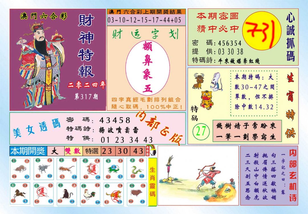 2024317期财神特报