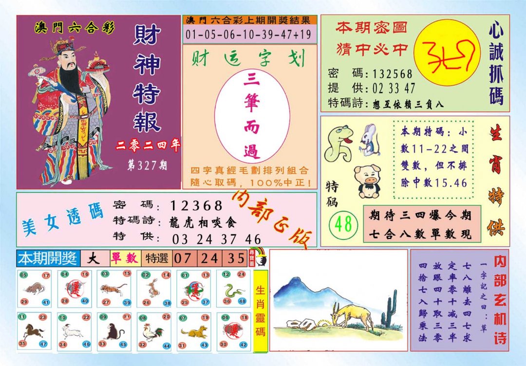 2024327期财神特报