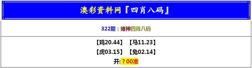 2024322期赌神四肖八码