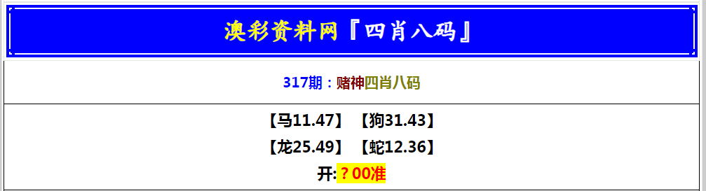 2024317期赌神四肖八码