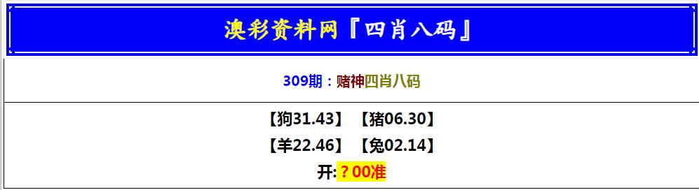 2024309期赌神四肖八码