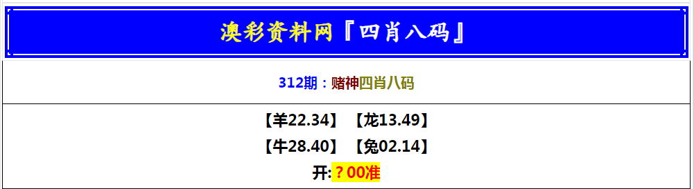 2024312期赌神四肖八码