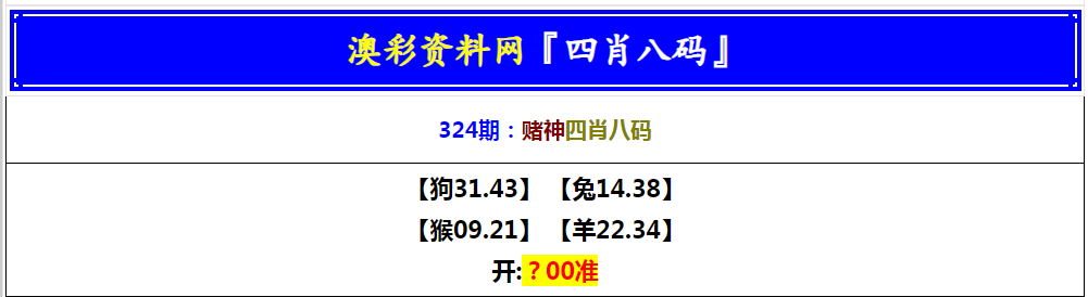 2024324期赌神四肖八码