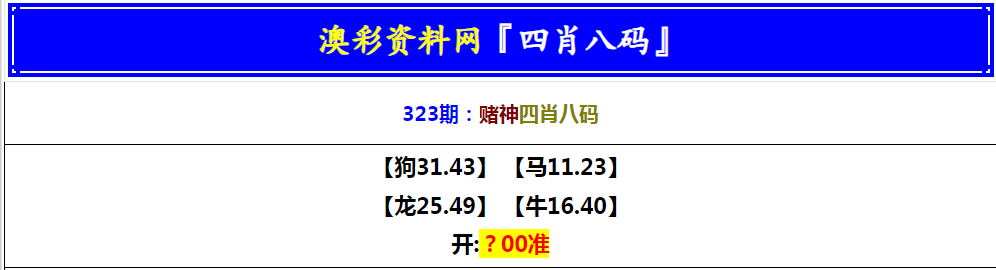 2024323期赌神四肖八码