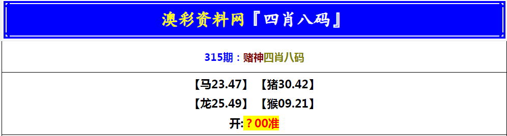 2024315期赌神四肖八码