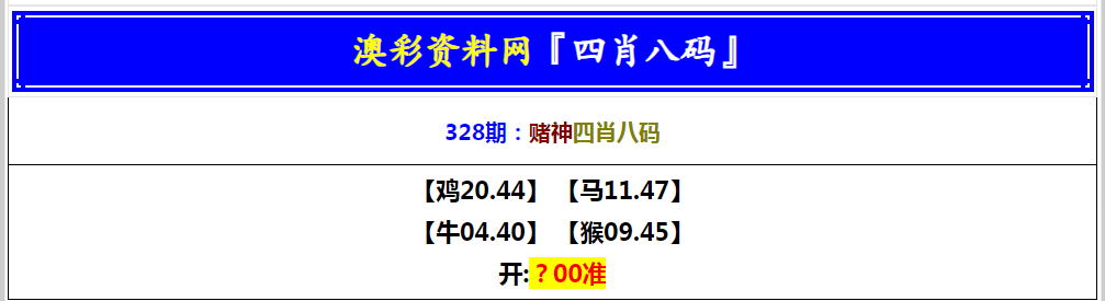 2024328期赌神四肖八码