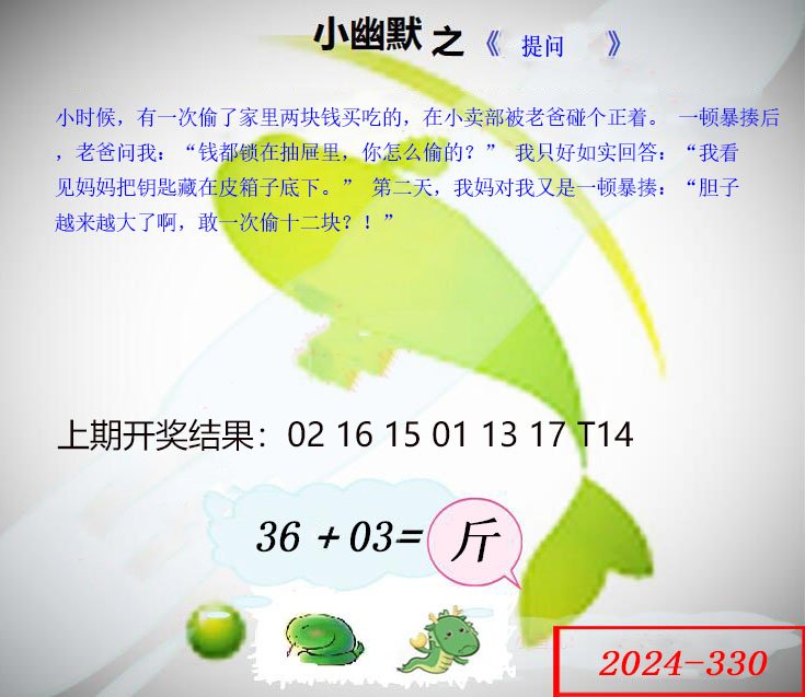 2024330期幽默玄机