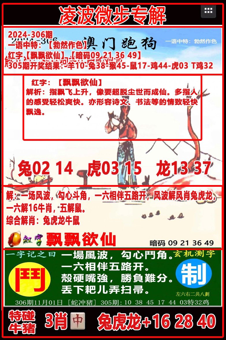 2024306期凌波微步