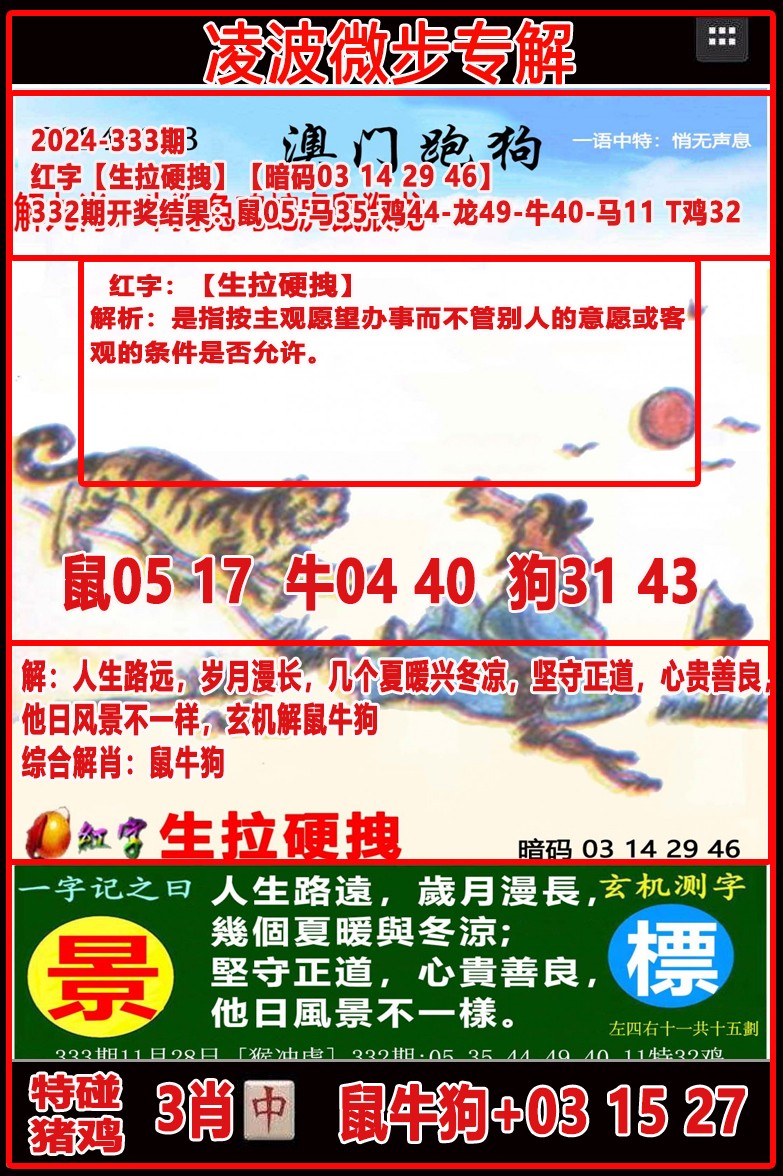 2024333期凌波微步