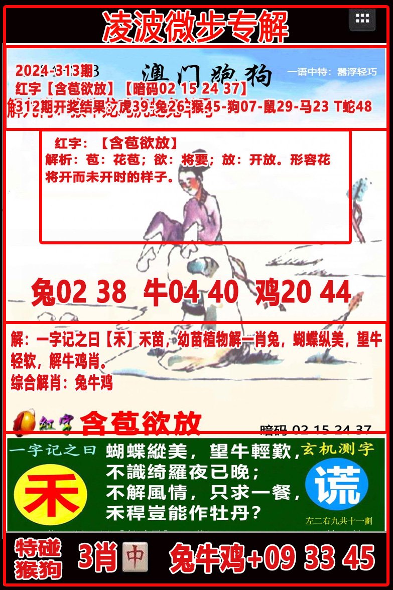 2024313期凌波微步