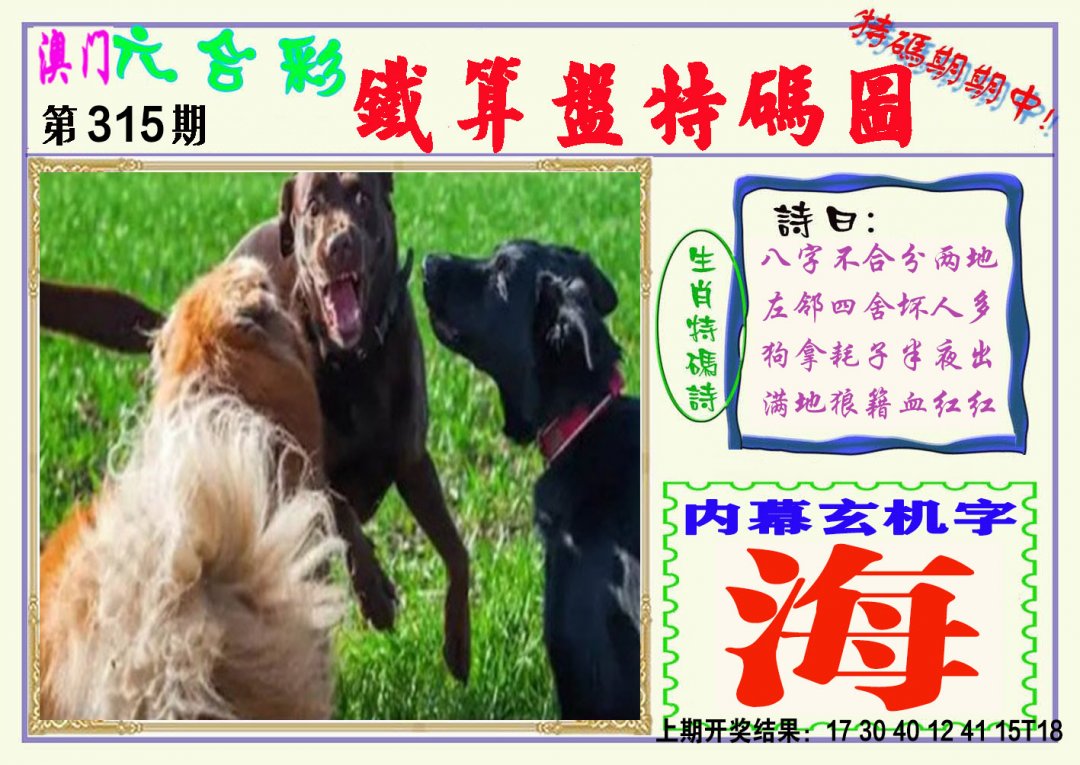 2024315期铁算盘特码图