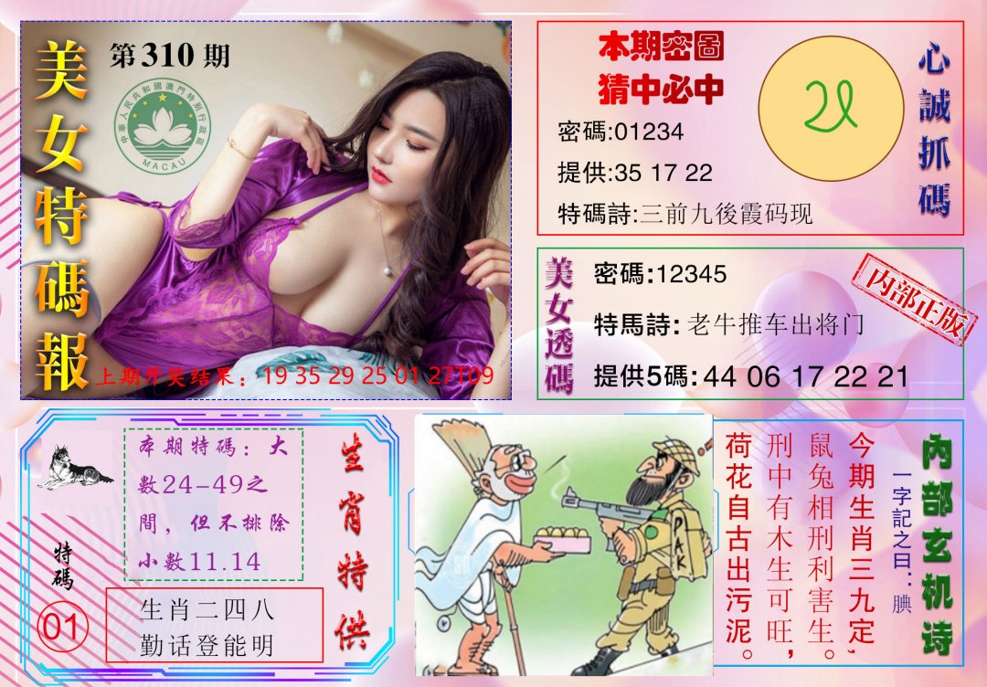 2024310期美女特码报