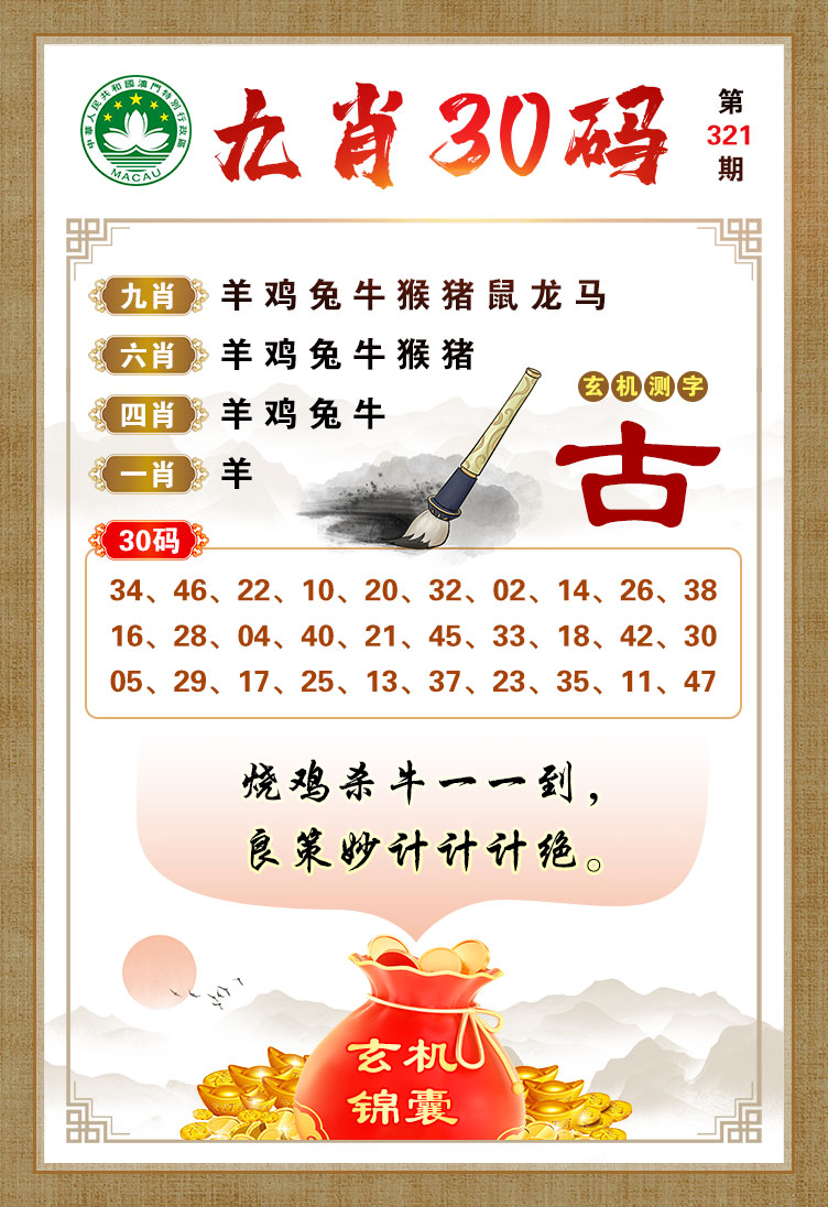 2024321期九肖30码