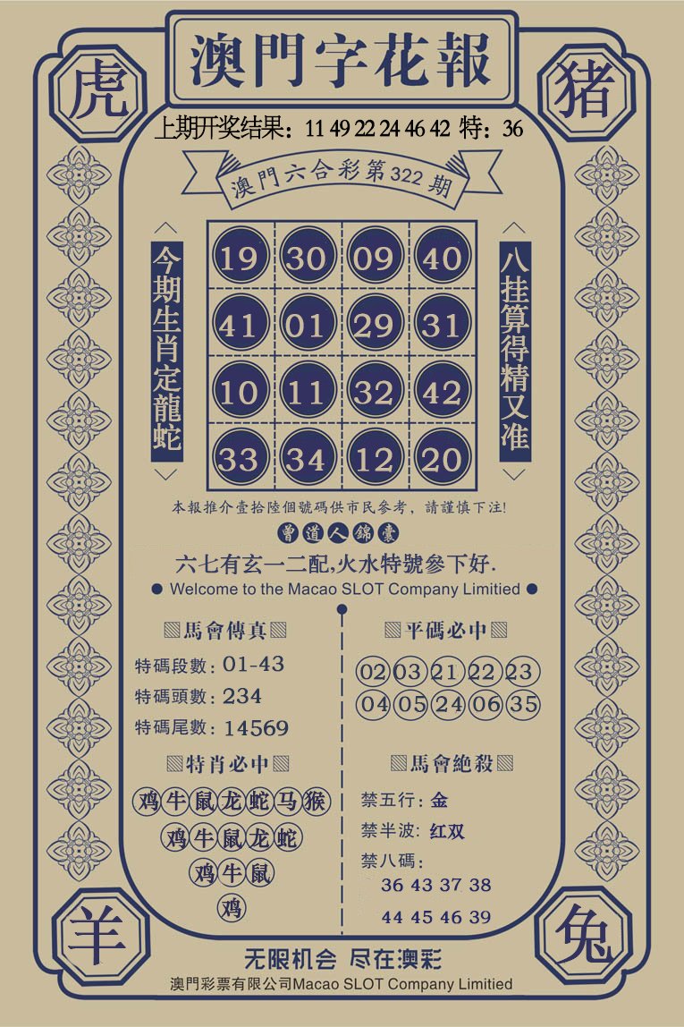 2024322期澳门字花报