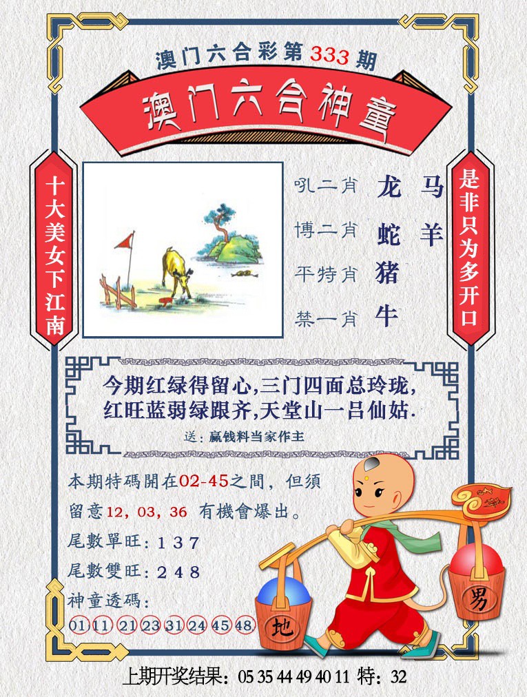 2024333期澳门六合神童