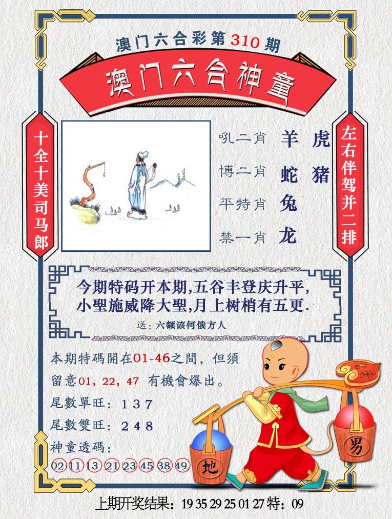 2024310期澳门六合神童