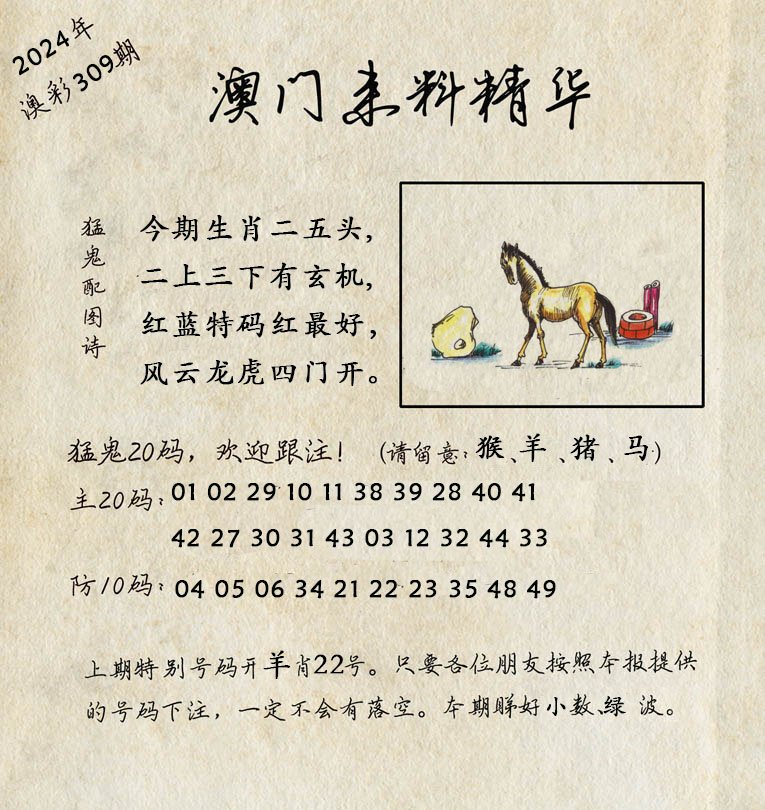 2024309期澳门来料精华