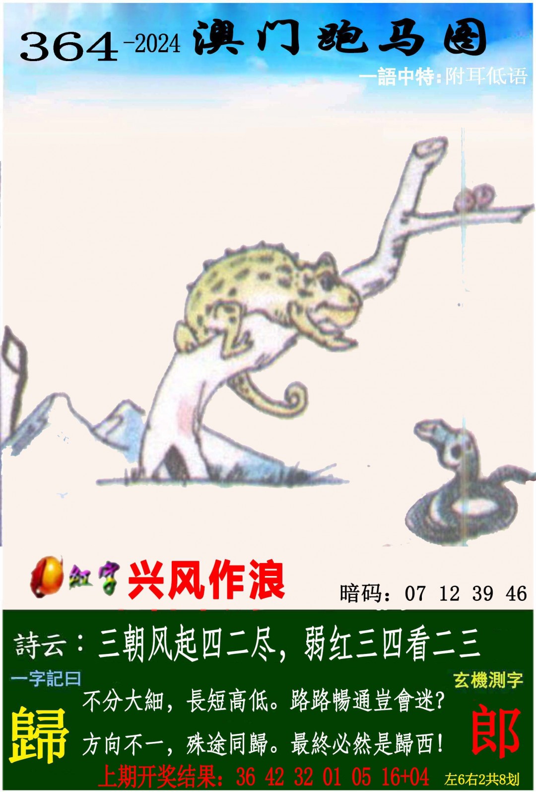 2024364期跑马图
