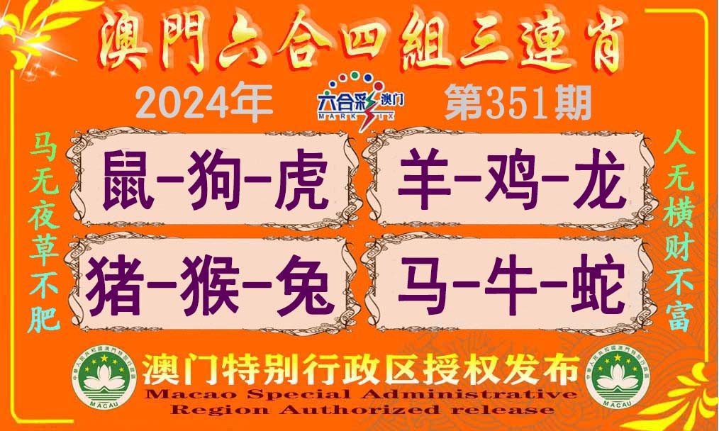 2024351期六合四组三连肖