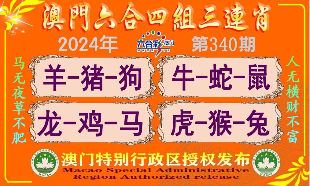 2024340期六合四组三连肖