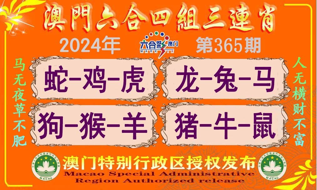 2024365期六合四组三连肖